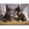 bronze Doberman dogs statue for home decor